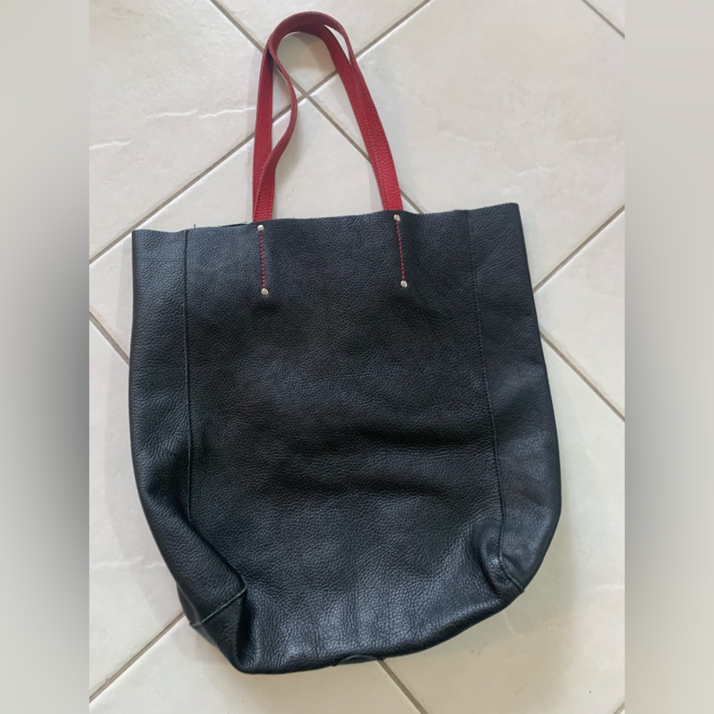 Roots leather tote